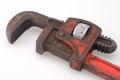 Vintage Red Handle Pipe Wrench Royalty Free Stock Photo