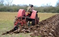 Vintage red International 1930`s tractor. Royalty Free Stock Photo