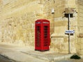A red phone booth in Malta Royalty Free Stock Photo