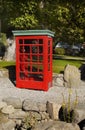 Vintage Red Phone Call Box Royalty Free Stock Photo