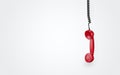 Vintage red phone reciever on white background. 3d rendering Royalty Free Stock Photo