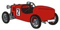 The vintage red racecar Royalty Free Stock Photo