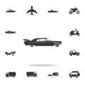 Vintage red retro car. Detailed set of transport icons. Premium quality graphic design. One of the collection icons for websites, Royalty Free Stock Photo