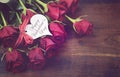 Vintage red roses gift with sample text