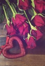 Vintage red roses for Valentines Day Royalty Free Stock Photo