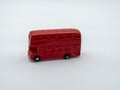 Vintage Red Salt Shaker Shaped As A London Double Decker Bus. Mini Salt Shaker On White Background