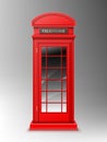 Vintage red telephone booth, London phone box Royalty Free Stock Photo