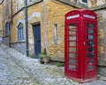 Vintage Red Telephone Box in Castle Cary, Somerset Royalty Free Stock Photo