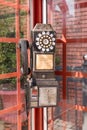 Vintage red telephone box. Royalty Free Stock Photo