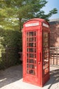 Vintage red telephone box. Royalty Free Stock Photo