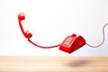 Vintage red telephone receiver Royalty Free Stock Photo