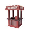 Vintage red ticket booth at a carnival or fair Royalty Free Stock Photo