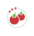 Vintage red tomato or cherry logo