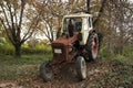 Vintage red tractor Royalty Free Stock Photo