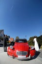 Vintage red wedding car Royalty Free Stock Photo