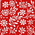 Vintage red and white christmas seamless pattern with solid pastel colors in vector style Royalty Free Stock Photo