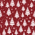 Vintage red and white christmas seamless pattern in solid vector style with solid pastel colors Royalty Free Stock Photo