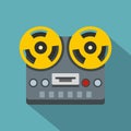 Vintage reel to reel tape recorder deck icon