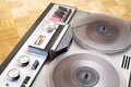 Vintage open reel tape recorder in full operation, Royalty Free Stock Photo