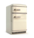 vintage refrigerator on a white background. Royalty Free Stock Photo
