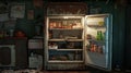 Vintage Refrigerator In A Nostalgic Room Royalty Free Stock Photo