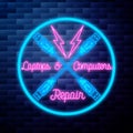 Vintage repair computers and laptops emblem