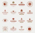 Vintage Restaurant Logos Design Templates Set. Vector design elements