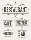 Vintage Restaurant And Pizzeria Banners