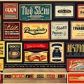 1827 Vintage Retro Advertisements: A retro and vintage-inspired background featuring vintage advertisements with retro illustrat