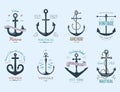 Vintage retro anchor badge vector sign sea ocean graphic element nautical anchorage symbol illustration