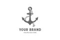 Vintage Retro Anchor Rope for Nautical Boat Ship Vessel Logo Design Royalty Free Stock Photo