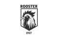 Vintage Retro Angry Strong Rooster Cock Chicken Shield Logo Design