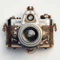 Vintage Retro Antique Camera On White Background