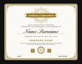 Vintage retro art deco frame certificate background template