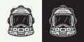 Vintage retro astronaut helmet. Can be used for logo, badge, label. mark, poster or print. Monochrome Graphic Art. Vector