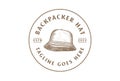 Vintage Retro Backpacker Hat for Outdoor Adventure Logo Design Vector