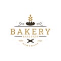 Vintage Retro Bakery, Bake Shop sticker label Logo design Royalty Free Stock Photo
