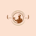 Vintage Retro Bakery Factory Label Logo Royalty Free Stock Photo