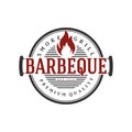 Vintage Retro BBQ Grill, Barbecue, Barbeque Label Stamp Logo design vector
