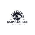 Vintage Retro Beef Grill logo vector design template inspiration idea