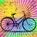 Vintage Retro Bicycle with colorful background Royalty Free Stock Photo