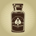 Vintage Retro Bottle of Poison Illustration