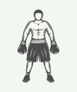 Vintage retro boxer. Can be used for logo, badge Royalty Free Stock Photo