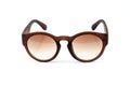 Vintage retro brown sunglasses isolated on white.