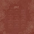 Vintage retro calender of 2013 new year vector Royalty Free Stock Photo