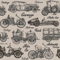 Vintage, retro cars. Background. banner, poster