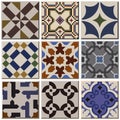 Vintage retro ceramic tile pattern set collection 001 Royalty Free Stock Photo