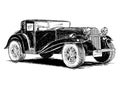 Vintage Retro Classic Old Car Vector Illustration