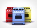 Vintage retro colorfull stoves