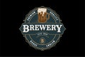 Vintage Retro Craft Beer Brewing Brewery Badge Emblem Label Logo Design